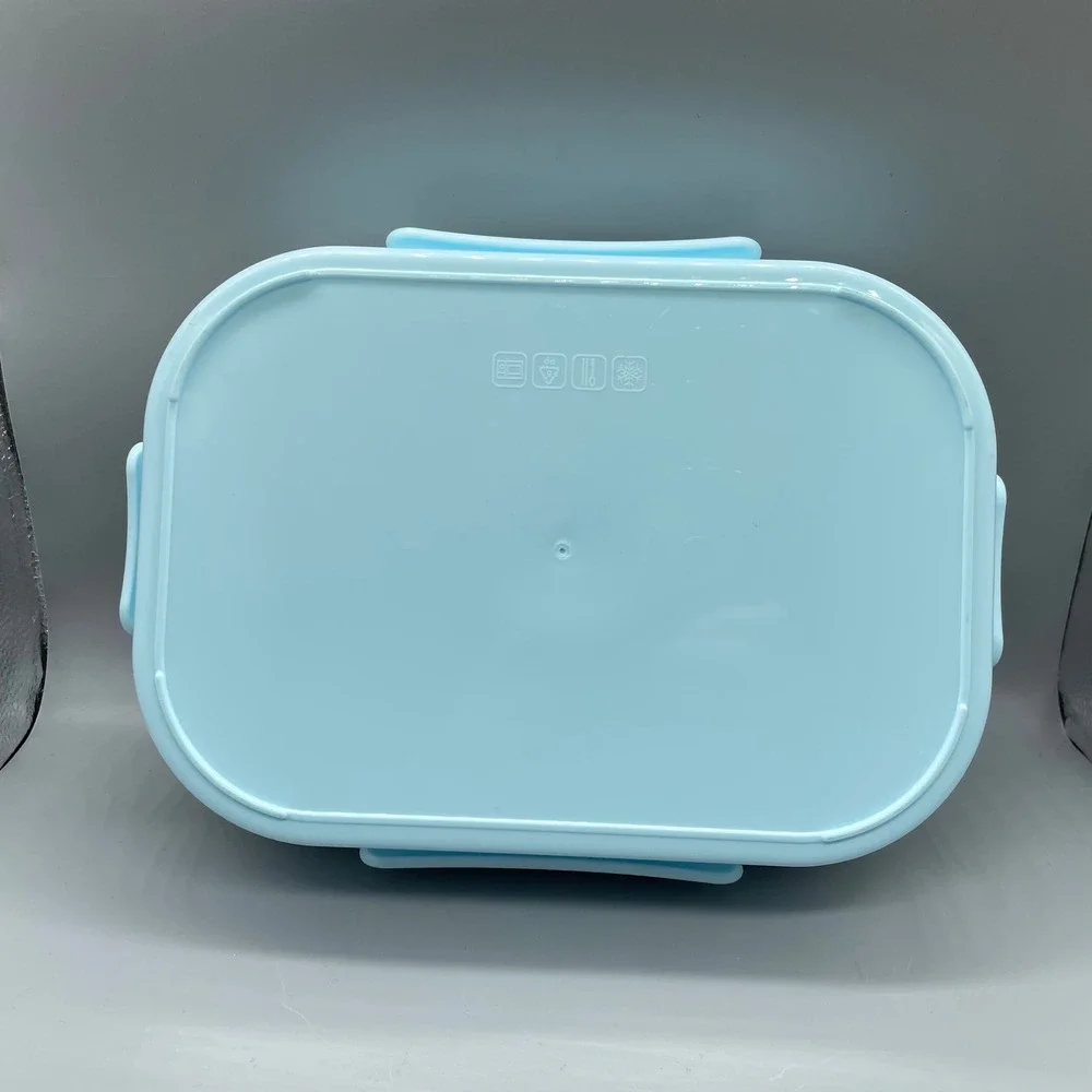 AceFly Bento Lunch Box Stainless Steel 4 Compartment Blue Monster Kids Adult